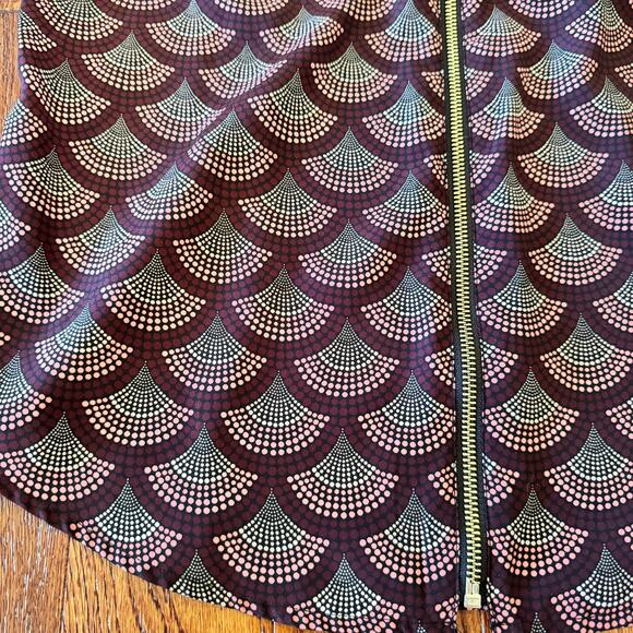 MICHAEL Michael Kors Blouse Women’s M Burgundy Purple Geometric Full Zip - Picture 11 of 12